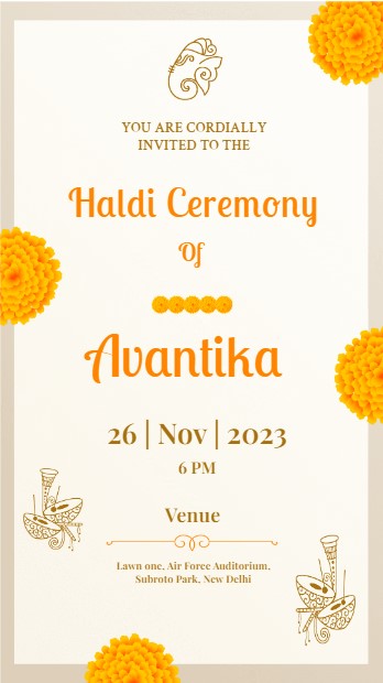 floral-theme-haldi-ceremony-invitation-video