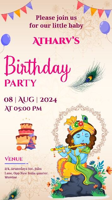 little-krishna-theme-birthday-party-invitation-video