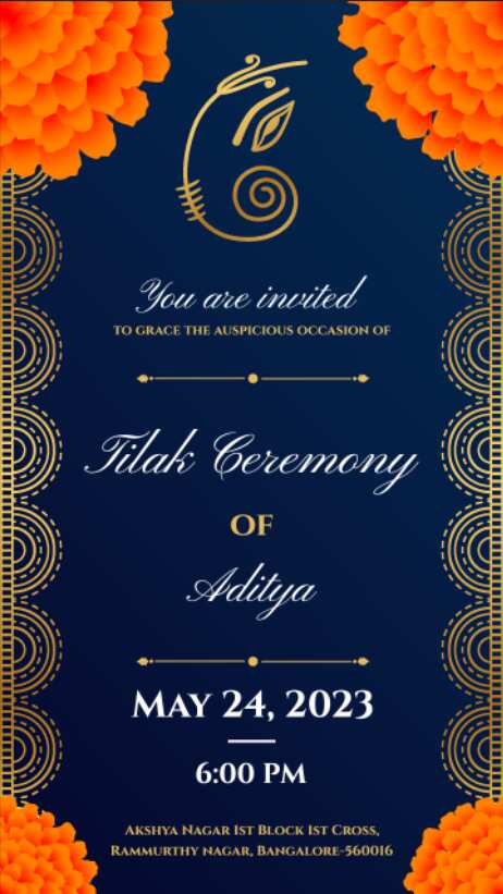 royal-blue-gold-tilak-ceremony-invitation-video